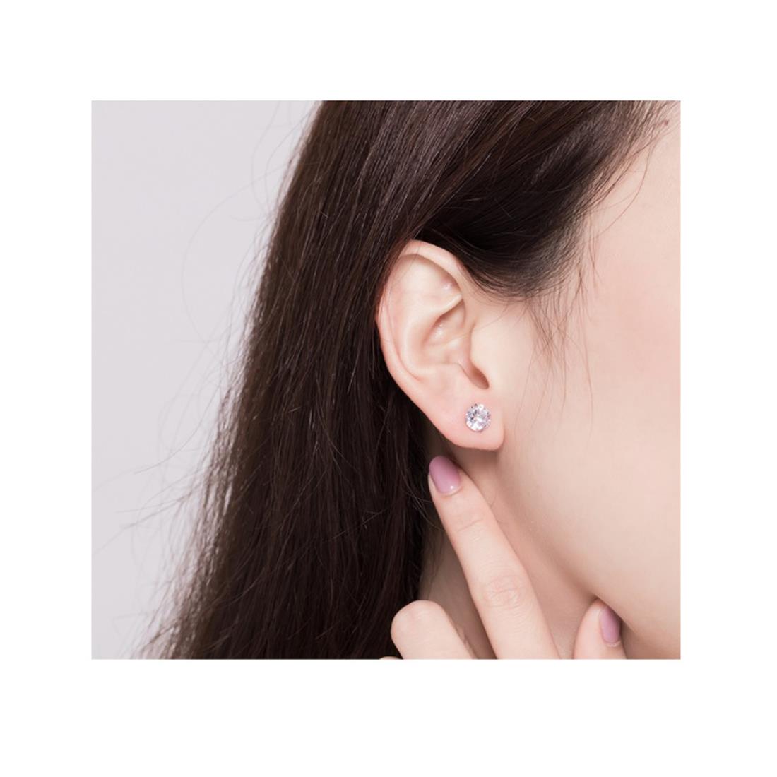 Charles William Premium Quality Stud Earring Silver Cubic Zircon Stones Jewellery Ear Ring Diamond
