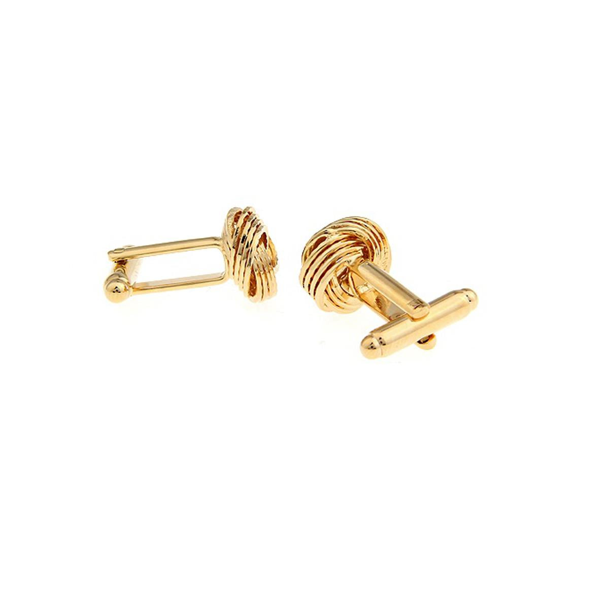 Charles William Gold Tone Stainless Steel Knot Style Cufflinks Wedding Formal Business