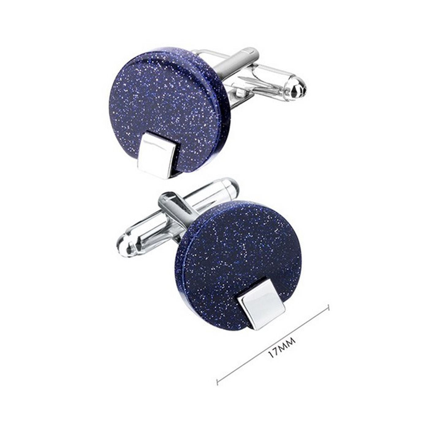 Charles William Smart Sparkly Glitter Blue Silver Cufflinks Round Business Fashion Shirt UK