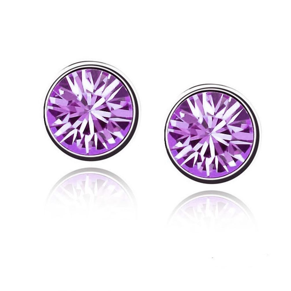 Women's Girls Small Crystal Stud Earrings Jewellery Light Purple from Charles William