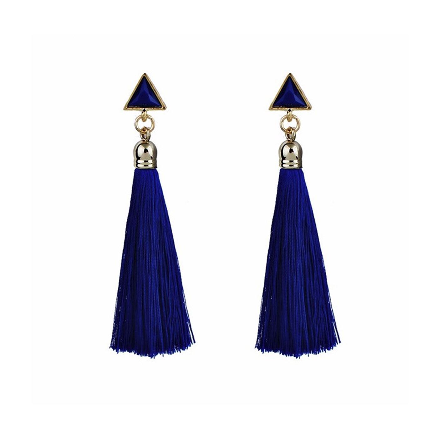 Blue Drop Tassle Tassel Earrings Dress Fashion Present Gift Ladies Girls Womans