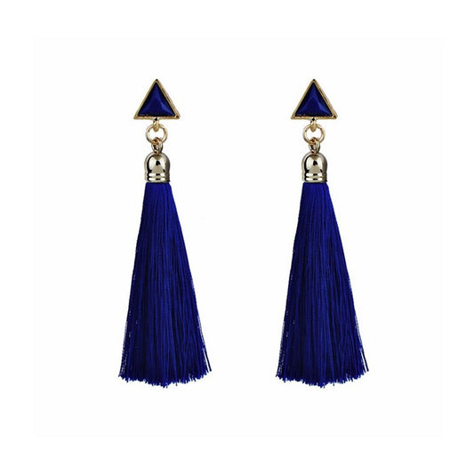 Blue Drop Tassle Tassel Earrings Dress Fashion Present Gift Ladies Girls Womans