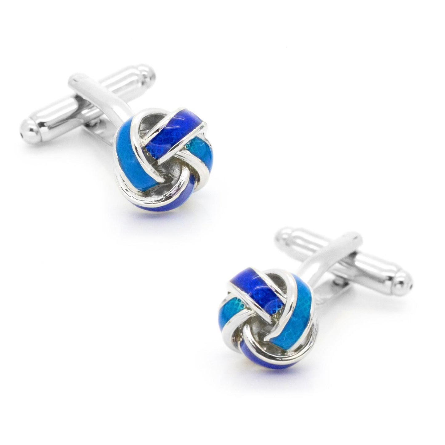 Charles William Blue Knot Twisted Cufflinks Silver Tone Cuff Links For All Occasions