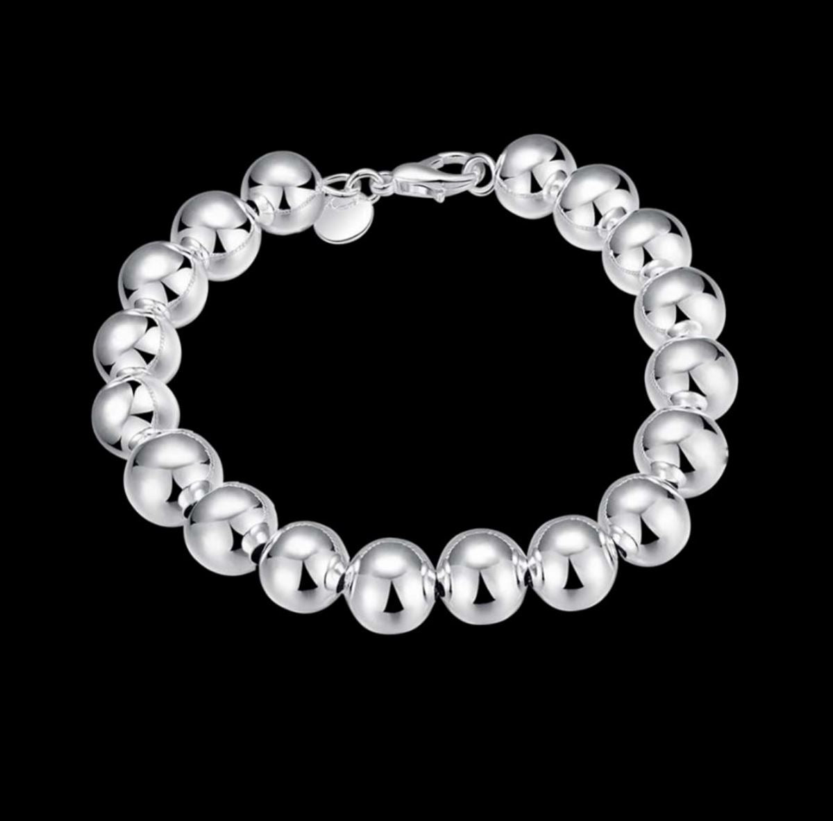 Ladies Jewellery Larger Balls Beads Silver Plated Bracelet from Charles William