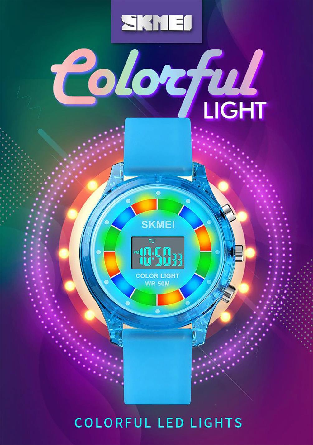 Childrens Blue Digital Watch with Date and Flashing Lights - Fun Design