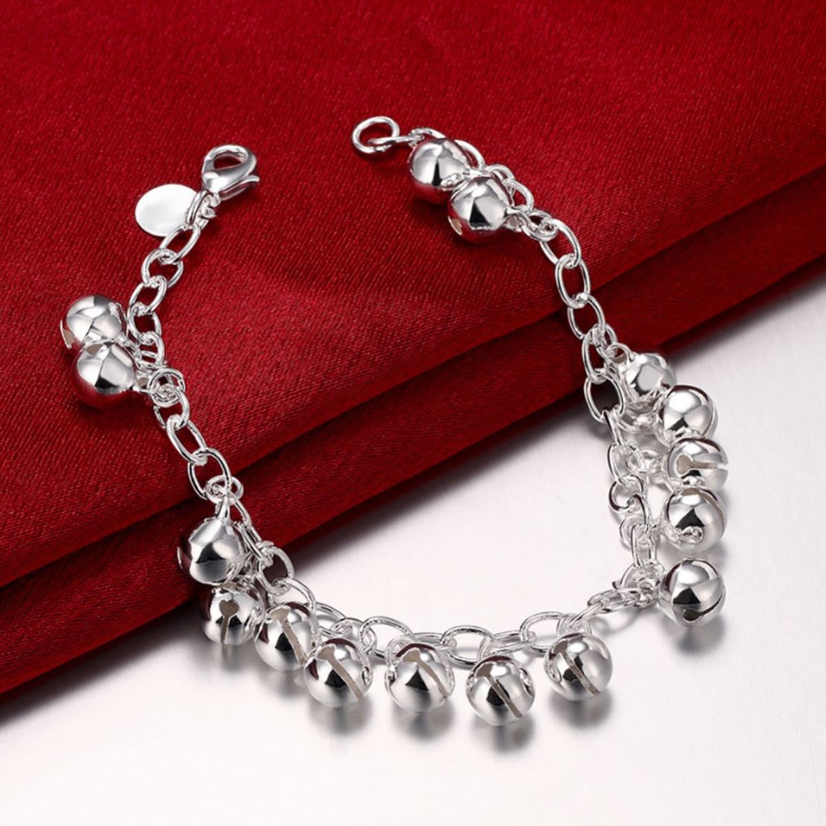 Women's Ladies Girls Bells Charm Bracelet Silver Plated Ringing Bell UK Seller