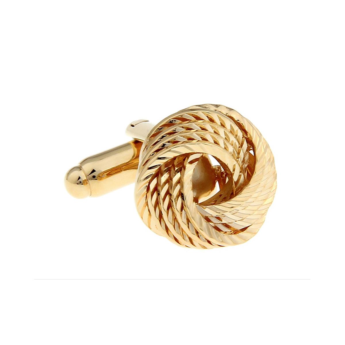 Charles William Gold Tone Stainless Steel Knot Style Cufflinks Wedding Formal Business