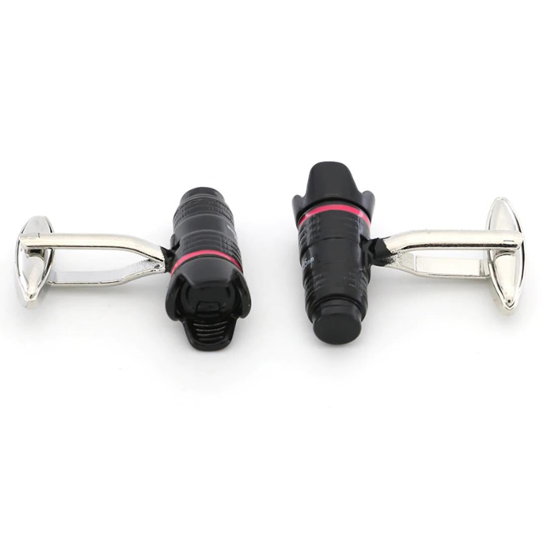 Charles William DSLR Digital Camera Cufflinks Black Red Present Photo Picture Shop Case Lens Flash