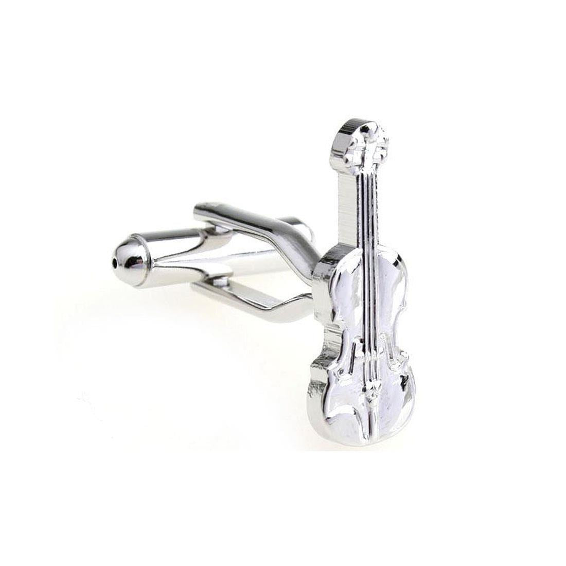 Charles William Music Silver Violin Novelty Cufflinks Wedding Gift Smart Musician Play