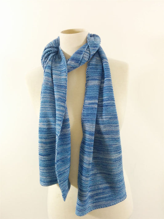 Fashion Scarf  Blue White Soft Winter Warm No Label UK