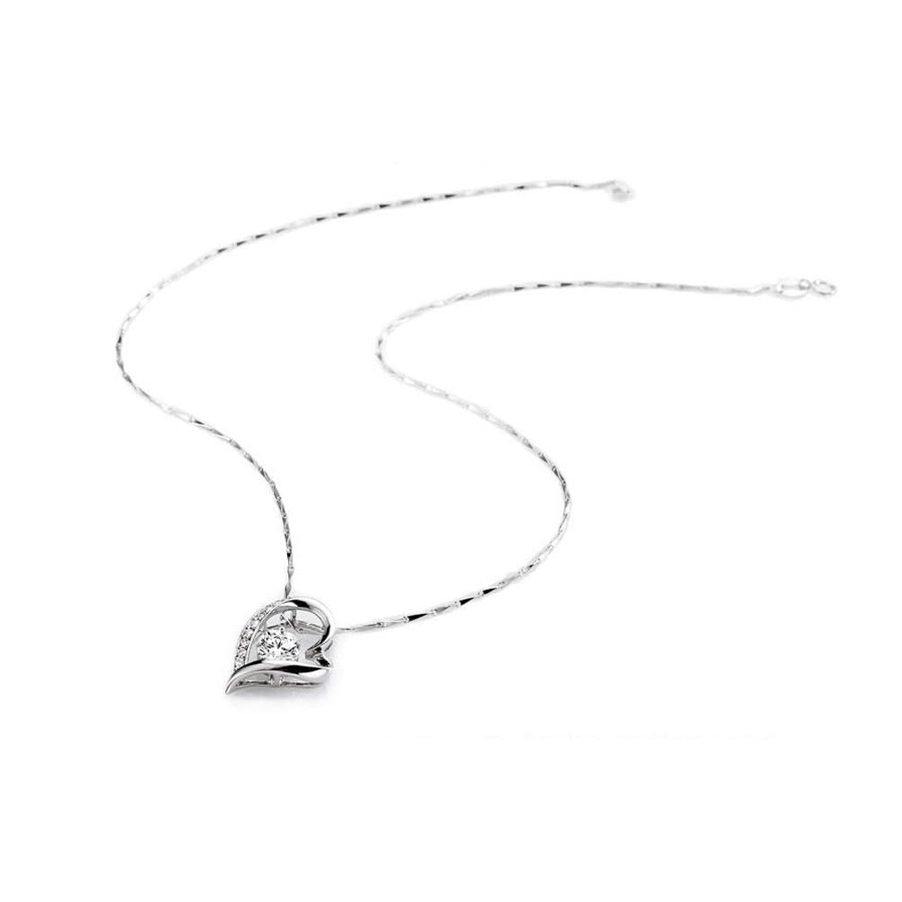 Love Heart Clear Crystal Necklace Jewellery from Charles William