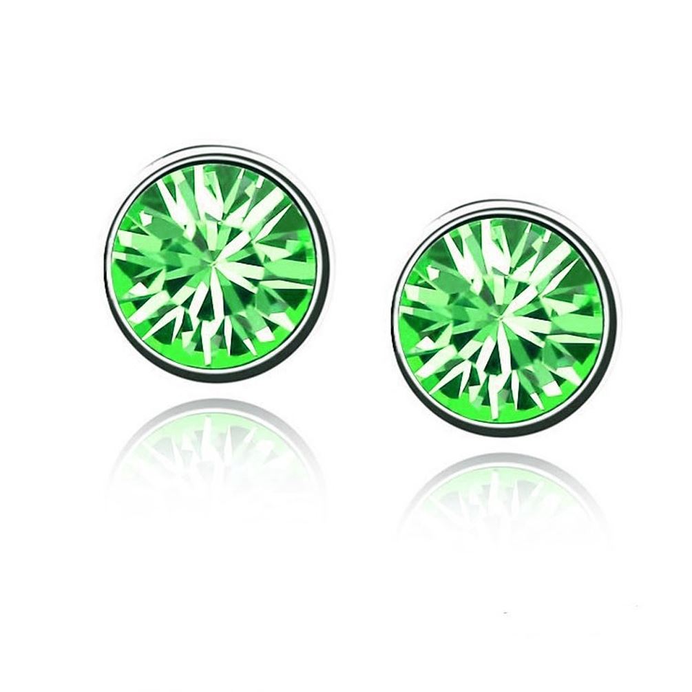 Women's Girls Small Crystal Stud Green Earrings Jewellery Birthday Present Xmas Gift UK