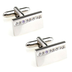 Charles William Silver Cufflinks Unique Stone Element Design