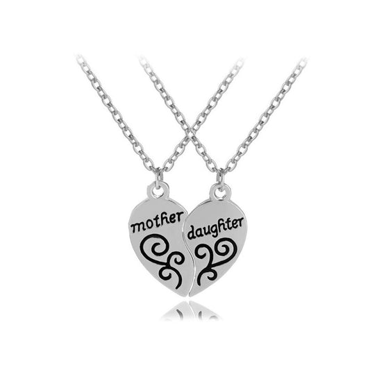 Charles William Women's Girls 'Mother Daughter' Pendant Necklace Set Two Halves Love Heart UK