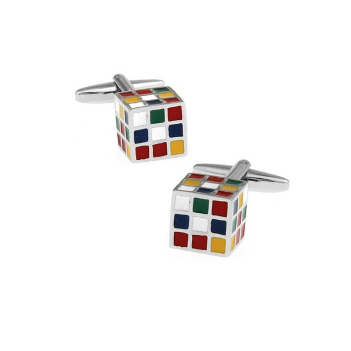 Charles William Rubik Toy Style Game Cube Cufflinks Novelty Play Colour Shirt Cuff Links Fashion Fun