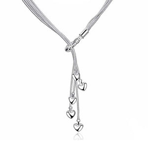 Charles William Hearts Pendant Necklace in Silver