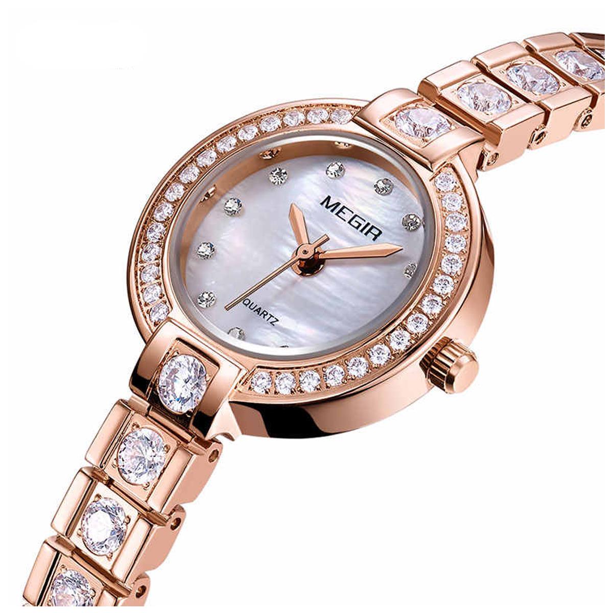 Megir rose shop gold watch