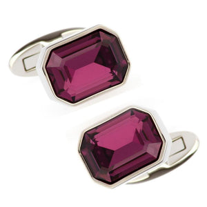 Charles William Purple and Silver Cufflinks