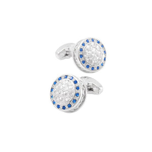 Charles William Royal Circle Blue and Silver Cufflinks