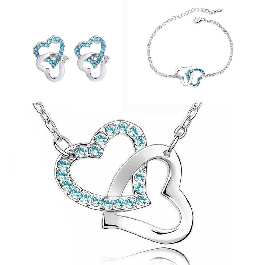 Sky Blue Hearts Jewellery Set from Charles William
