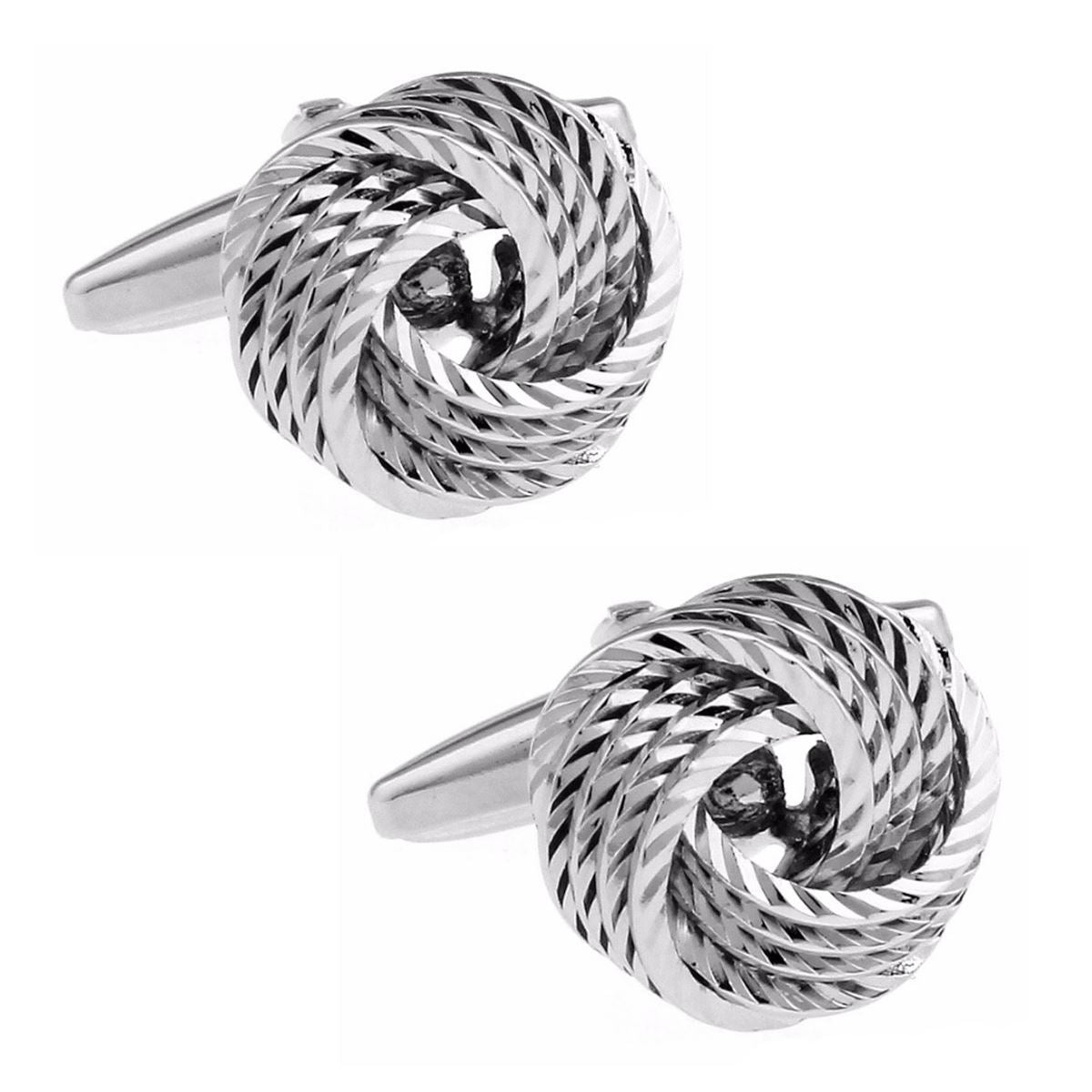 Charles William Silver Tone Stainless Steel Knot Style Cufflinks Wedding Formal Business