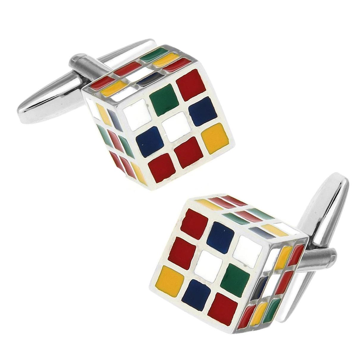 Charles William Rubik Toy Style Game Cube Cufflinks Novelty Play Colour Shirt Cuff Links Fashion Fun