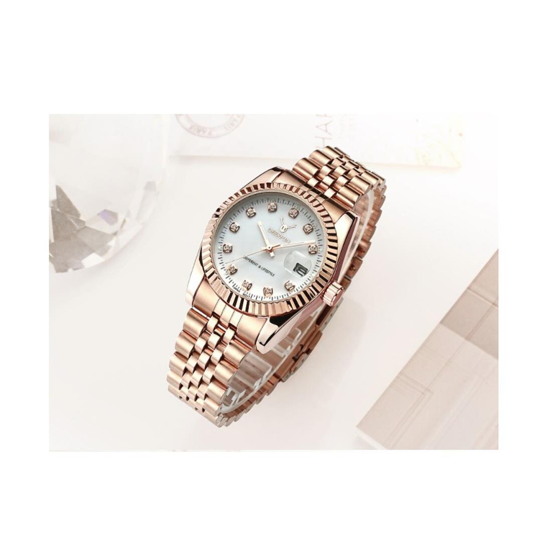 Deerfun Ladies Watch Rose Gold White Women Woman Smart Watches Two Tone Present UK