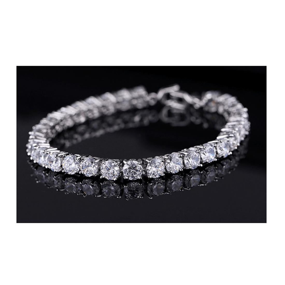 Elegant Silver Tennis Bracelet CZ High Quality Diamond Look UK Stock Quick Dispatch