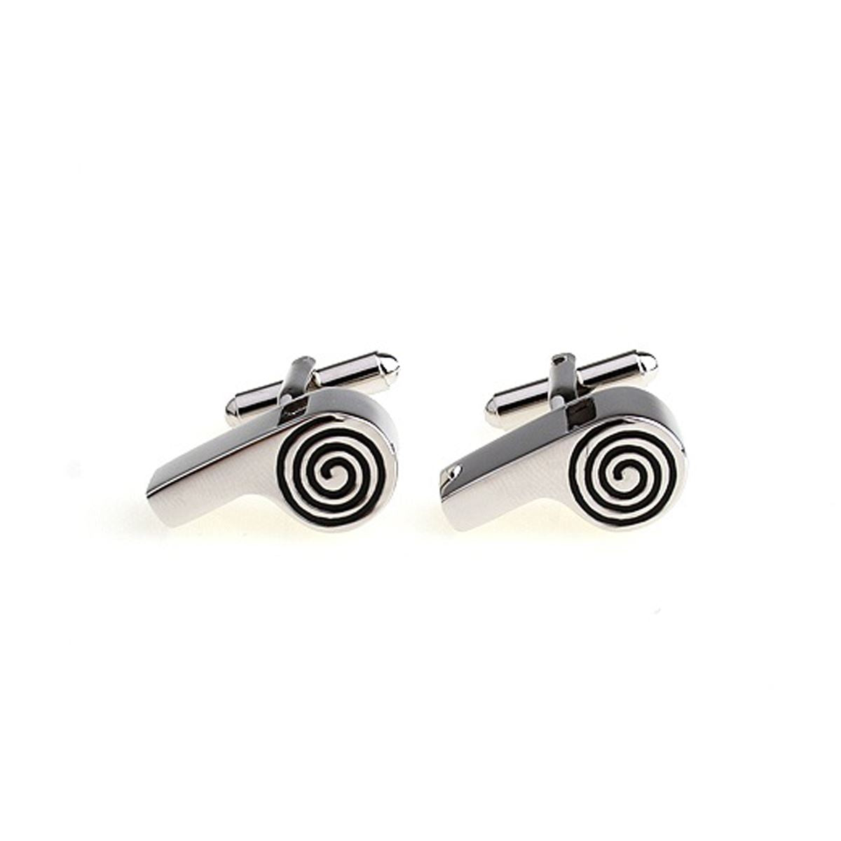 Charles William Whistle Referee Sports Cufflinks Silver Tone PE Teacher Coach Gift UK