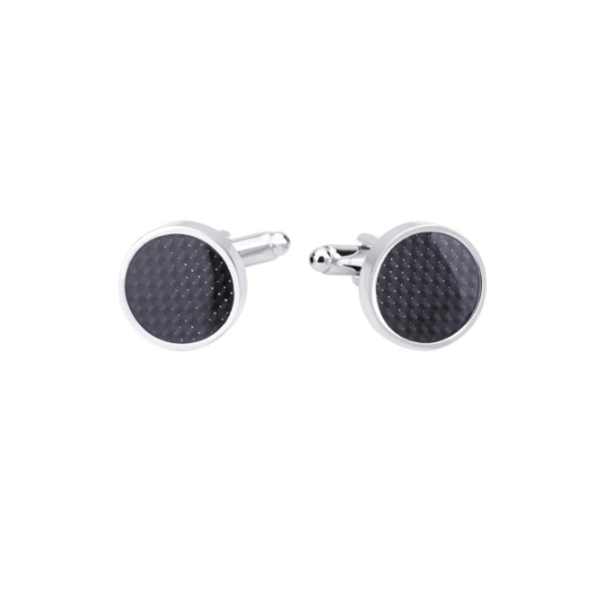 Charles William Shades of Black Sparkle Colour Dots Cufflinks Novelty Shirt Cuff Links Glitter