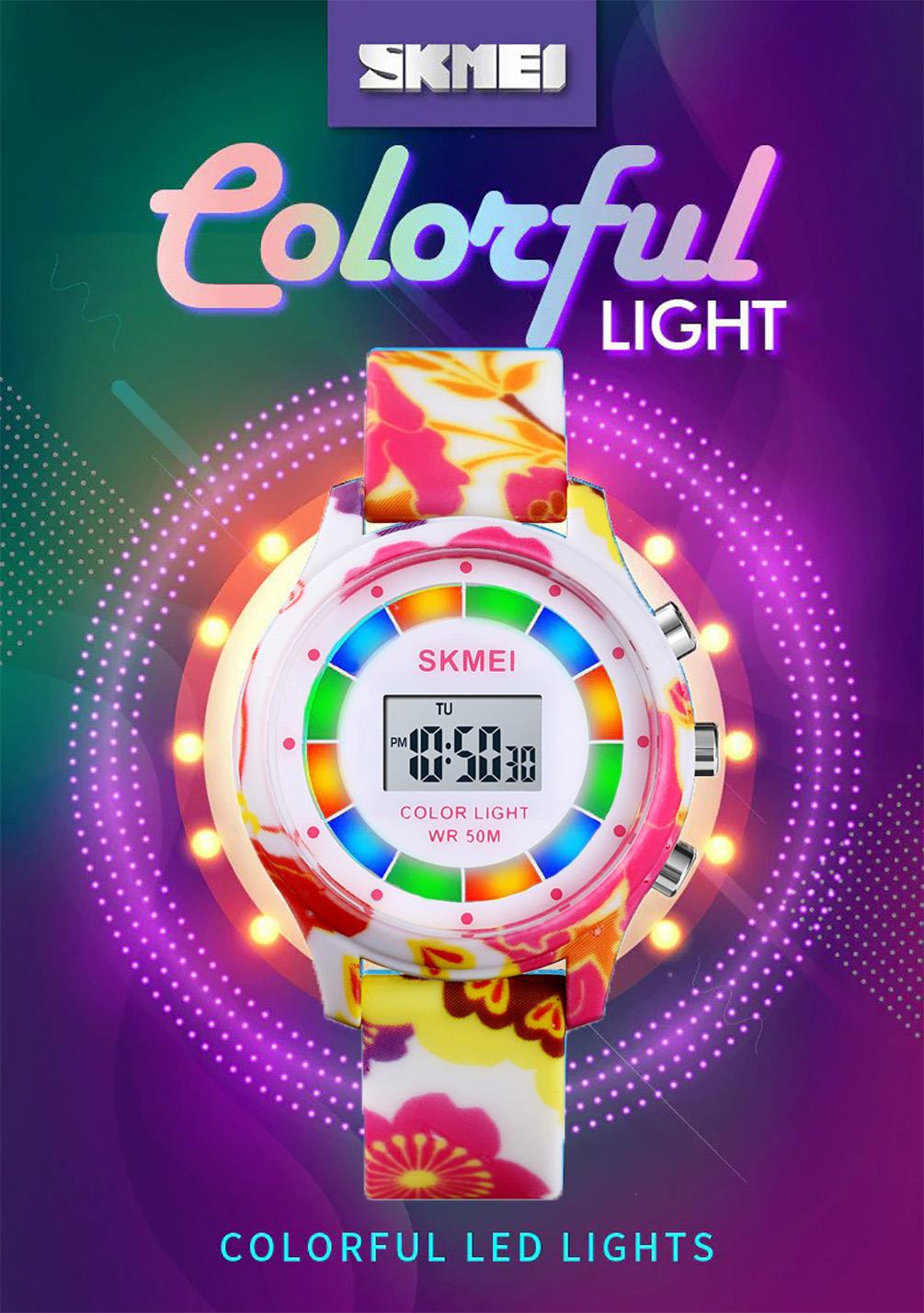 Childrens Digital Watch with Date and Flashing Lights - Fun Flower Design