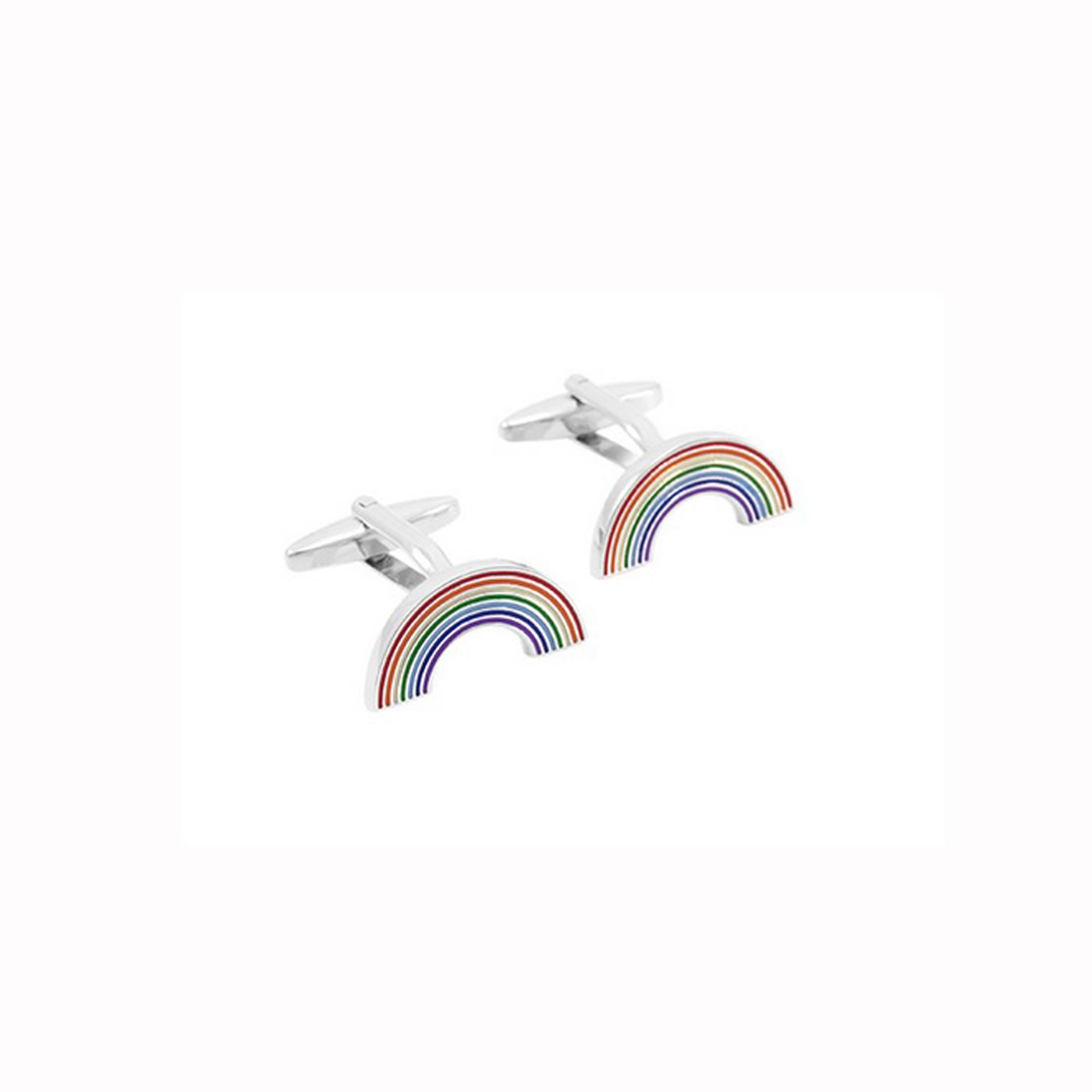 Charles William Luxury Rainbow Colour Multi Smart Cufflinks Wedding Business Unique Gift UK