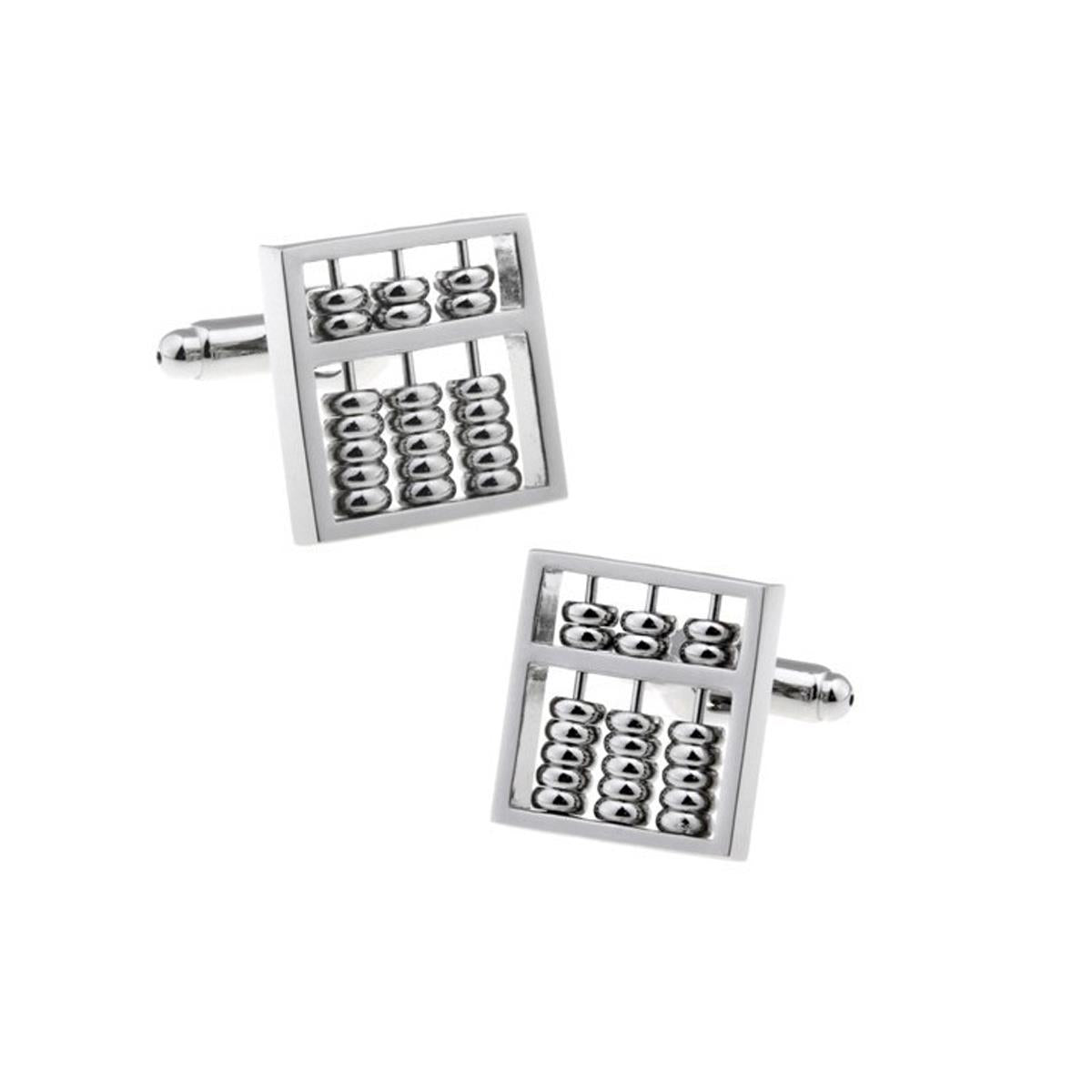 Charles William Silver Abacus Maths Count Cufflinks Work Present Engineer Teacher Exams Calculator UK