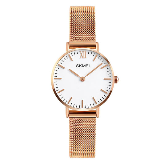 Skmei Women's Ladies Rose Gold Ultra Thin Classic Watch Stainless Steel Strap Clear Display SK1811RG