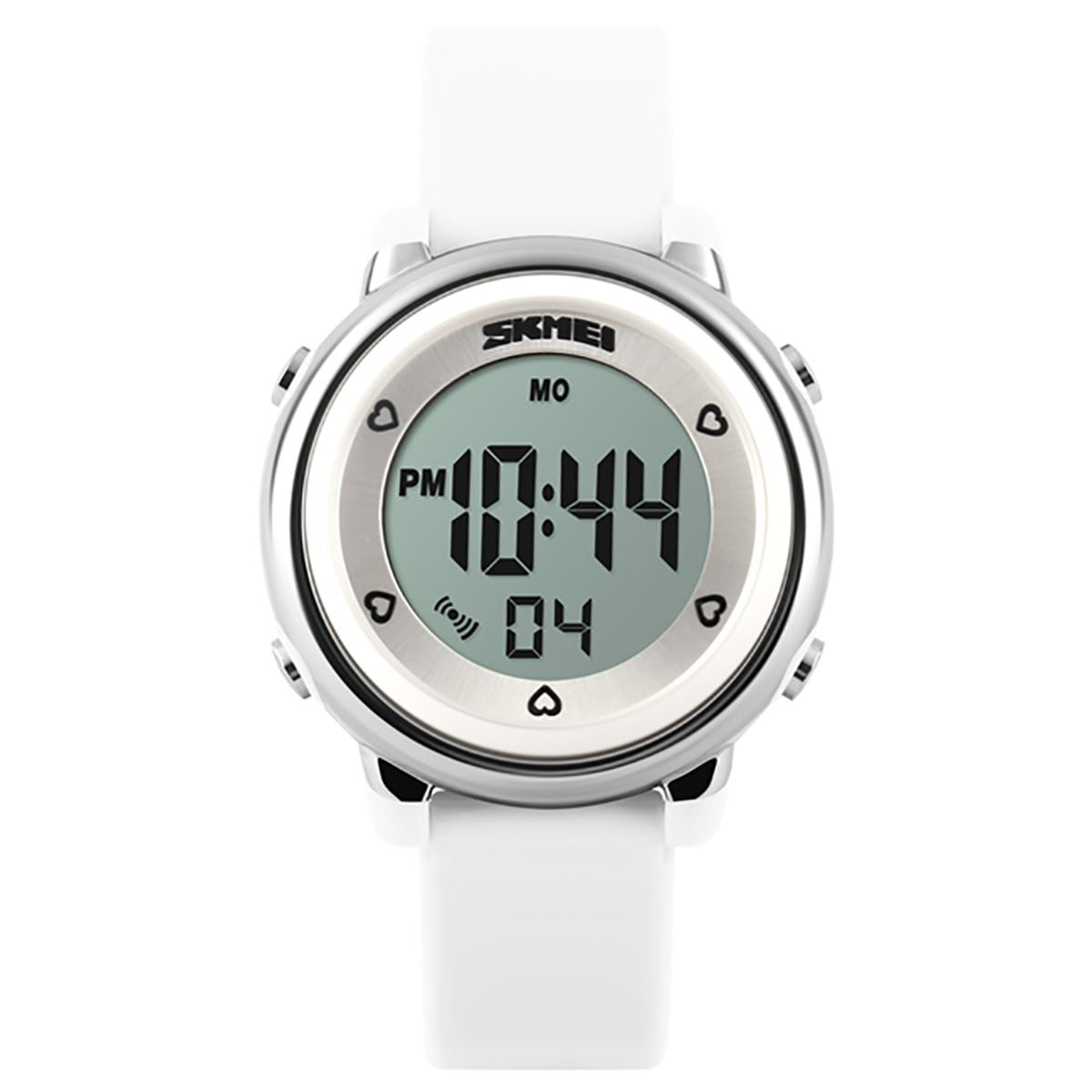 Skmei Kids Girls White Digital Watch 50m Water Resistant With Stopwatch Alarm Ages 5+ DG1100