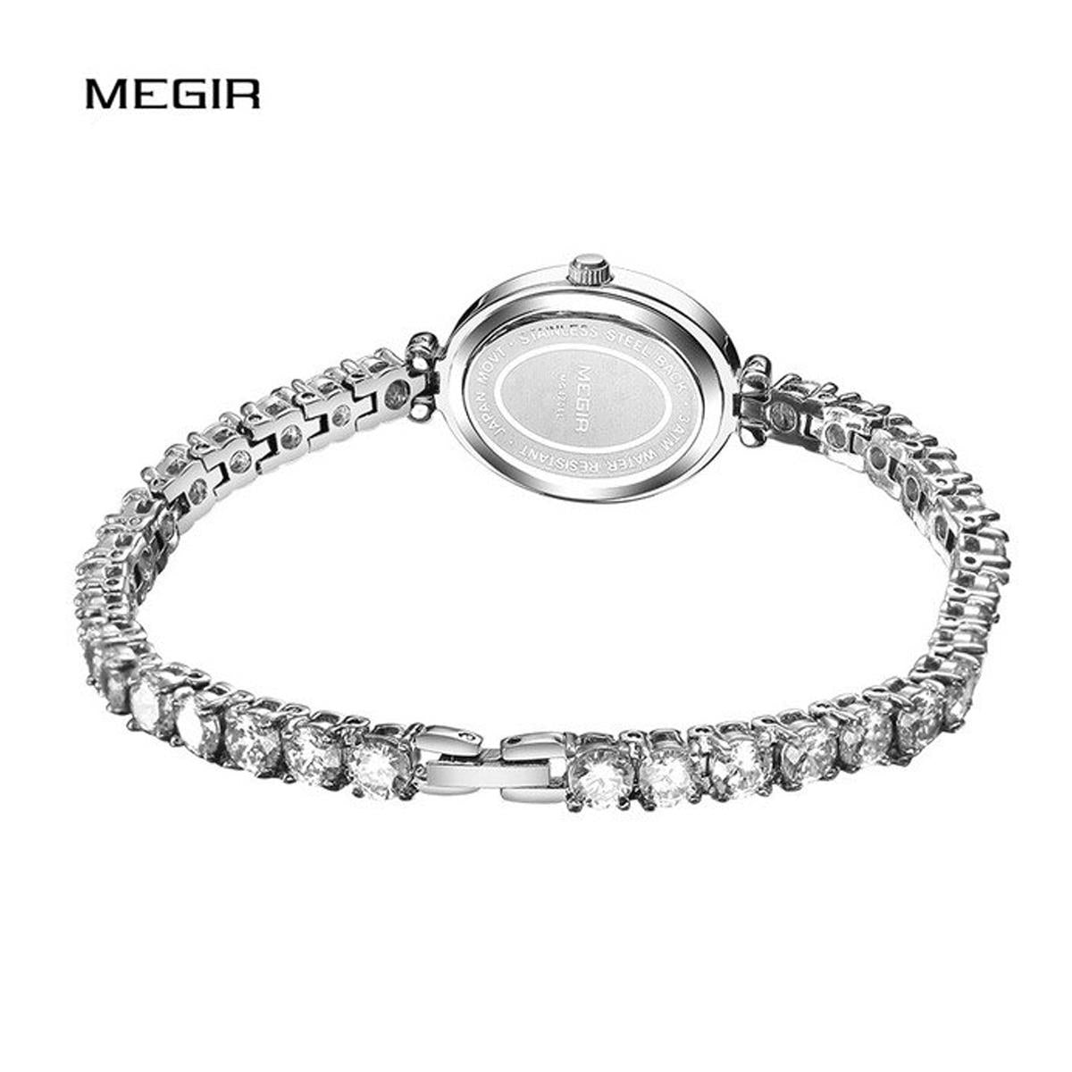 Megir Premium Megir Ladies Round Quartz Analogue Luxury Watch Silver Smart Watches UK