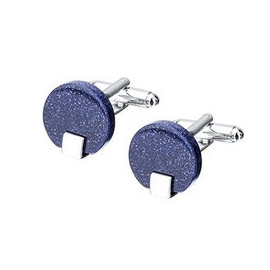 Charles William Smart Sparkly Glitter Blue Silver Cufflinks Round Business Fashion Shirt UK