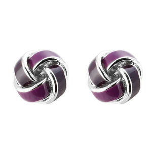 Charles William Silver and Purple Knot Cufflinks