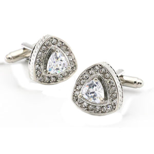 Charles William Silver Cufflinks with Stone Studded Design
