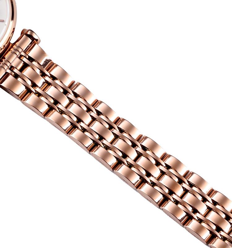 Skmei Women's Watch Rose Gold Classic Sparkle Clear Dial Crystal Stones Stainless Steel Strap