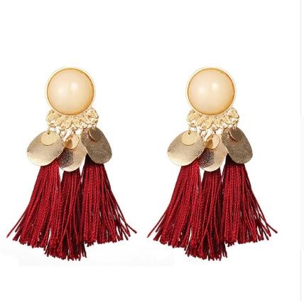 White Red Gold Drop Tassle Tassel Earrings Dress Fashion Ladies Girls Womans UK