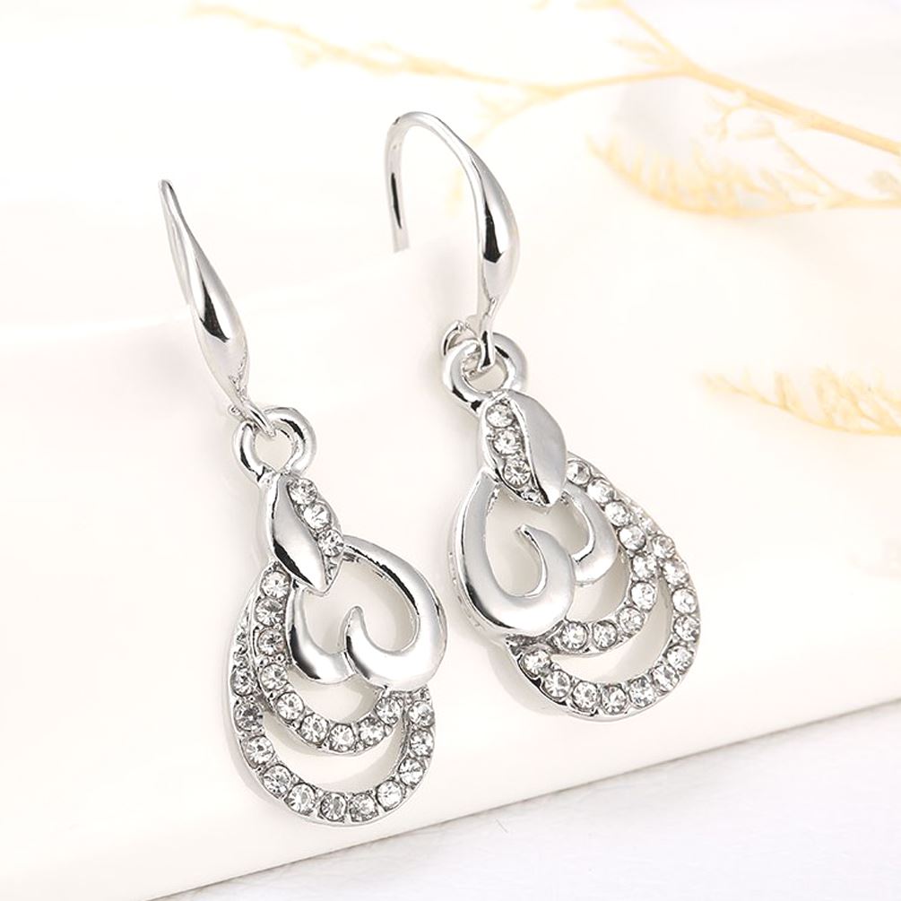 Beautiful Silver Heart Drop Earrings Ladies Jewellery from Charles William