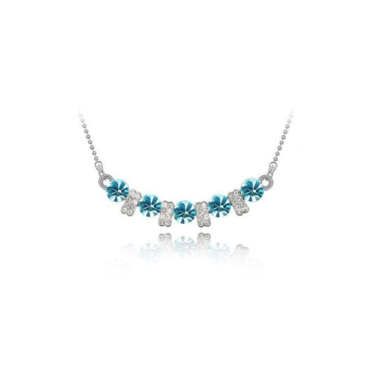 Charles William Women's Girls Crystal Sky Blue Colour Stone Pendant Necklace 7 Colours Available UK Seller