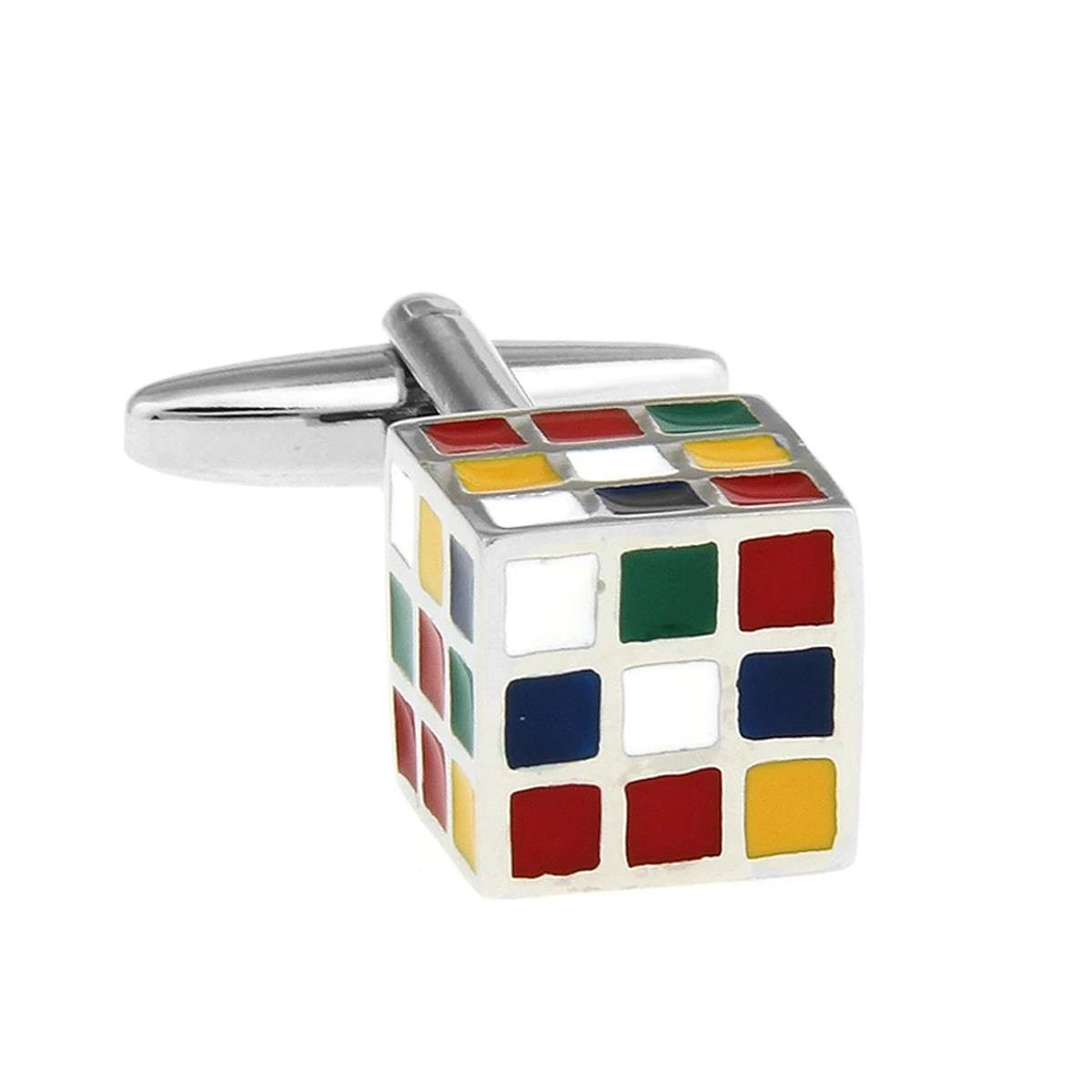 Charles William Rubik Toy Style Game Cube Cufflinks Novelty Play Colour Shirt Cuff Links Fashion Fun