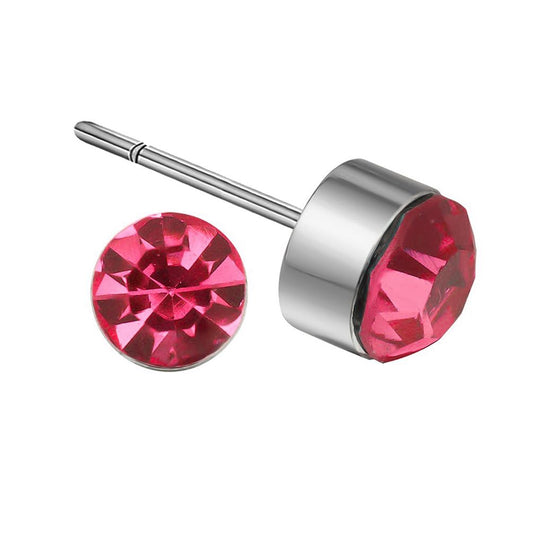 Women's Girls Small Crystal Stud Earrings Jewellery Salmon Pink (Available in 9 Colours) UK Seller