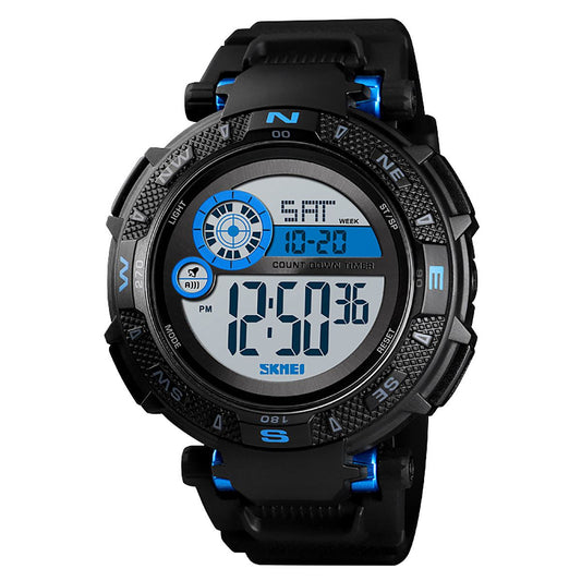 Skmei Mens Large Dial Digital Watch Day Date Alarm Stopwatch Tough Sports Watch DG1467BLU