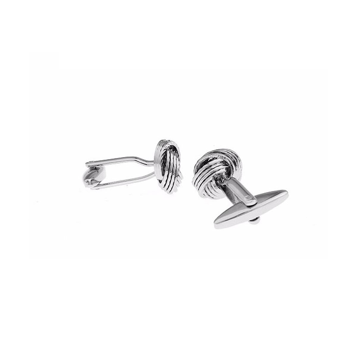 Charles William Silver Tone Stainless Steel Knot Style Cufflinks Wedding Formal Business