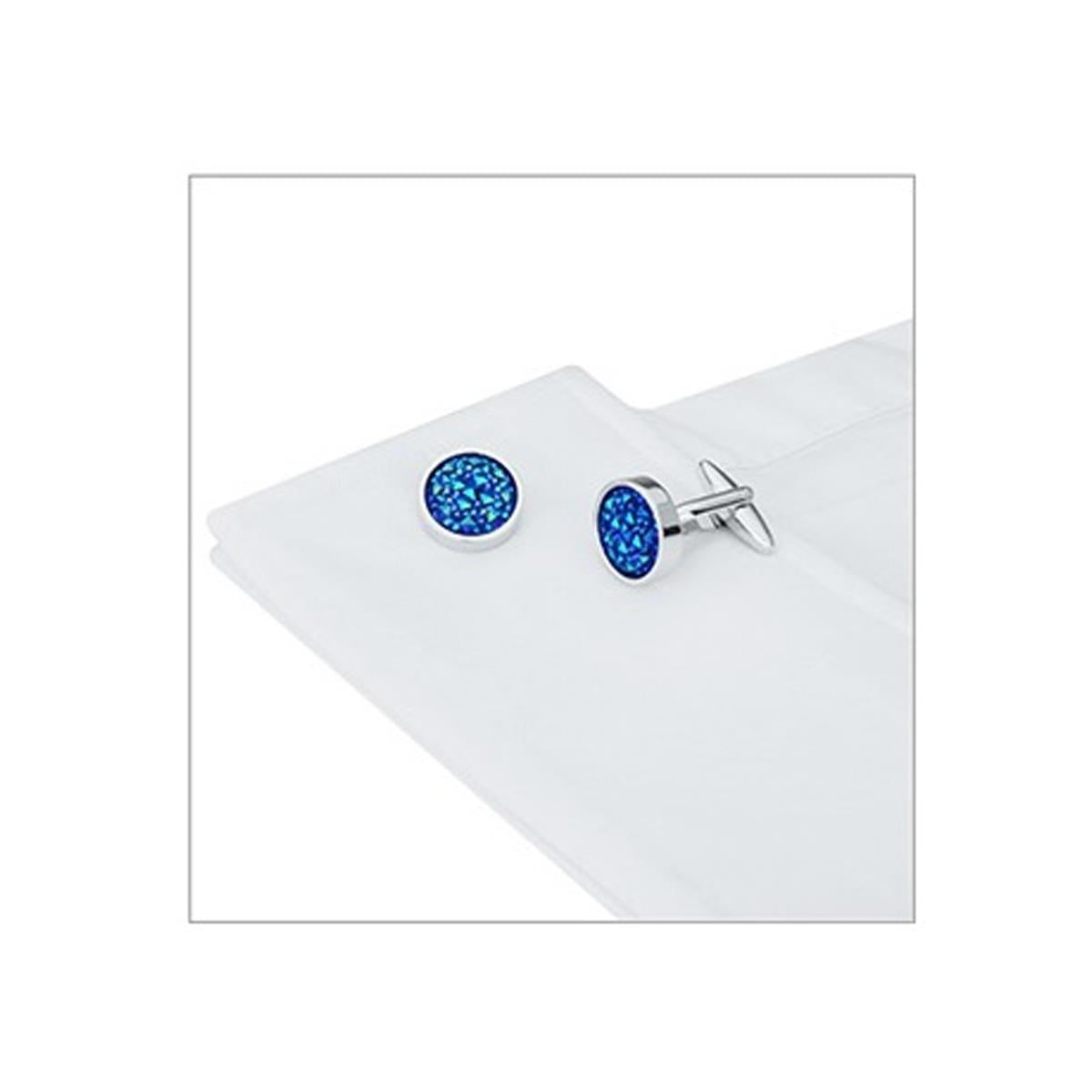 Charles William Shades of Blue Warm Colour Dots Cufflinks Novelty Shirt Cuff Links Fashion