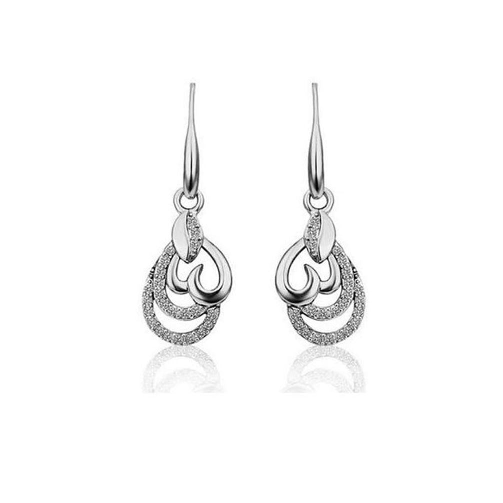 Beautiful Silver Heart Drop Earrings Ladies Jewellery from Charles William