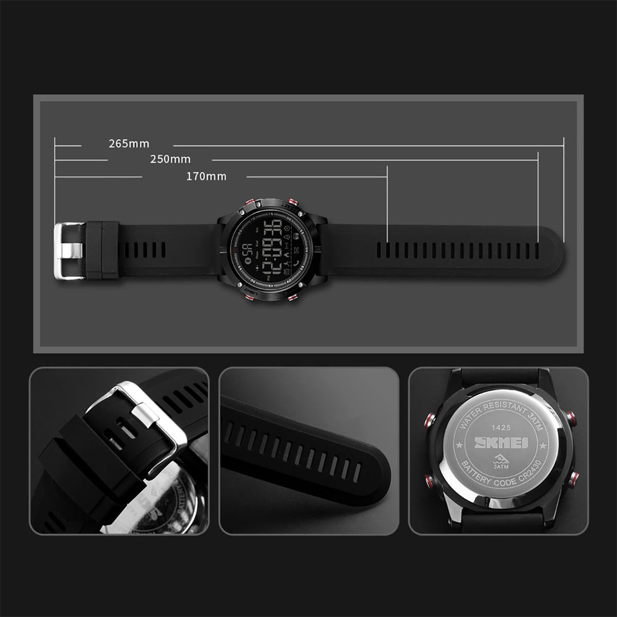 Skmei Smart Watch Android App Pedometer Stopwatch Light Calories UK
